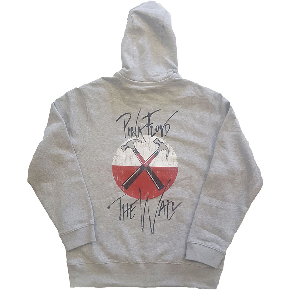 Pink Floyd - The Wall Faded Hammers Logo Zip hoodie - Grey